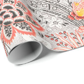 RODE BLAUWE GELE WILDE BLOEMEN TULPEN,BLADEREN FLO CADEAUPAPIER (Rol Hoek)