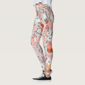 RODE BLAUWE GELE WILDE BLOEMEN TULPEN,BLADEREN FLO LEGGINGS (Links)