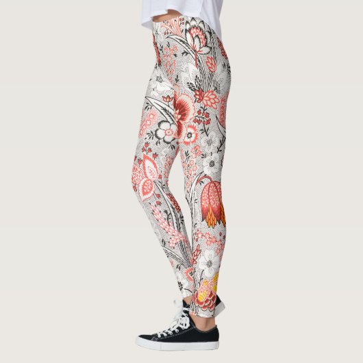 RODE BLAUWE GELE WILDE BLOEMEN TULPEN,BLADEREN FLO LEGGINGS (Links)