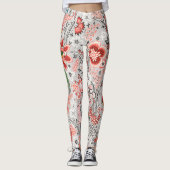 RODE BLAUWE GELE WILDE BLOEMEN TULPEN,BLADEREN FLO LEGGINGS (Voorkant)