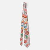 RODE BLAUWE GELE WILDE BLOEMEN TULPEN,BLADEREN FLO STROPDAS (Achterkant)