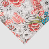 RODE BLAUWE GELE WILDE BLOEMEN TULPEN,BLADEREN FLO TISSUEPAPIER (Detail)