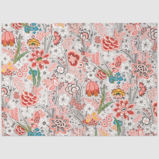 RODE BLAUWE GELE WILDE BLOEMEN TULPEN,BLADEREN FLO TISSUEPAPIER (Voorkant)