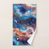 Rode Blauwe Geode Abstract met Kosmische Werveling Bad Handdoek (Handdoek)