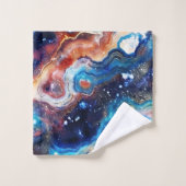 Rode Blauwe Geode Abstract met Kosmische Werveling Bad Handdoek (Wasdoekje)