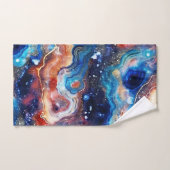 Rode Blauwe Geode Abstract met Kosmische Werveling Bad Handdoek (Handdoek)