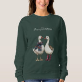 Rode Blauwe Geruite Kerstganzen Trui (Voorkant)
