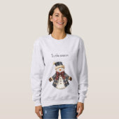 Rode Blauwe Geruite Kerstsneeuwman Trui (Voorkant volledig)