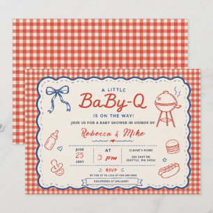 Rode Blauwe Geslacht Neutrale Baby Q Bbq Baby Show Kaart