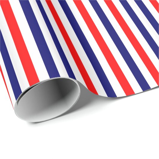 Rode, blauwe, gestripte papierstrips met rode, bla cadeaupapier (Rol Hoek)