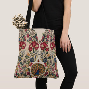 RODE BLAUWE GLOEISTROMEN EN PEACOCK Antiek Florenz Tote Bag