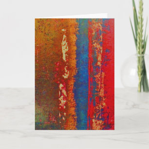 Rode, Blauwe, Gouden Abstracte Groet, Spatie Kaart