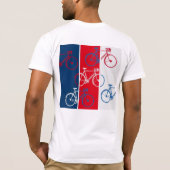 rode, blauwe, grafische en coole fietsen t-shirt (Achterkant)