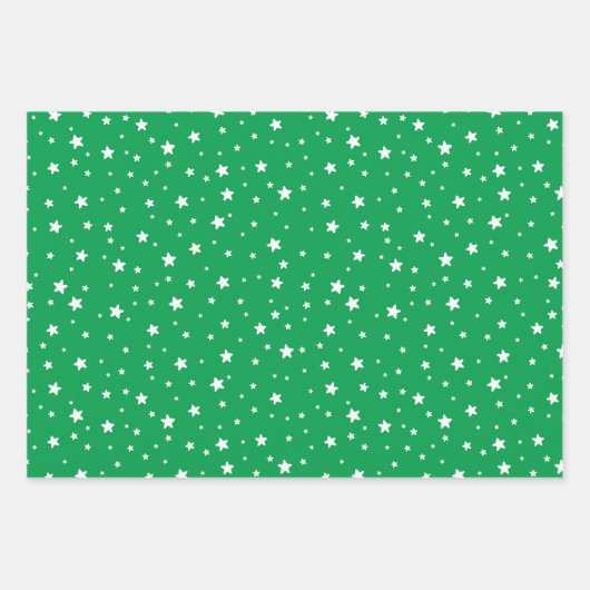 Rode Blauwe Groen Witte sterren Perfect Kerstmis Inpakpapier Vel (Voorkant 3)