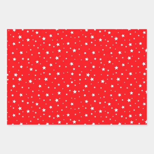 Rode Blauwe Groen Witte sterren Perfect Kerstmis Inpakpapier Vel (Voorkant)