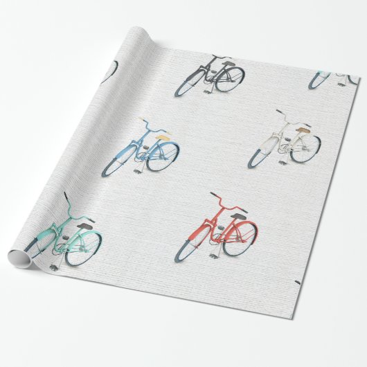 Rode Blauwe Groene  Retrofielenballonnen Cadeaupapier (Uitgerold)