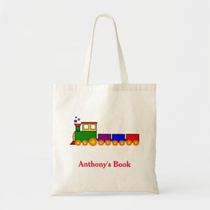 Rode Blauwe Groene trein kinder genoemd bibliothee Tote Bag