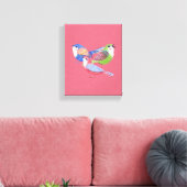 Rode Blauwe Groene Vogels Folk Art Canvasprint Canvas Afdruk (Insitu (Woonkamer))
