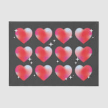 Rode blauwe harten en sterren op zwarte achtergron