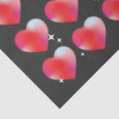 Rode blauwe harten en sterren op zwarte achtergron tissuepapier (Detail)