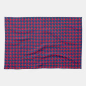 Rode & blauwe houndstooth keukendoek theedoek (Horizontaal)