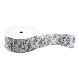 Rode & Blauwe Kerst Santa Toile Grosgrain Lint