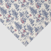 Rode & Blauwe Kerst Santa Toile Tissuepapier (Detail)
