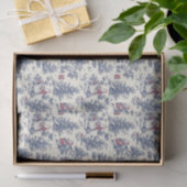 Rode & Blauwe Kerst Santa Toile Tissuepapier (Geschenk)