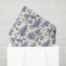 Rode & Blauwe Kerst Santa Toile Tissuepapier