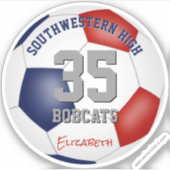 Rode blauwe kinder tiener kleuren voor aangepast v sticker (Voorkant)