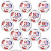 rode blauwe kleuren voor het voetbalteam, ingestel sticker (Voorkant)