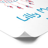 Rode & Blauwe Kleurrijke Boho Baby Droomvanger Poster (Hoek)