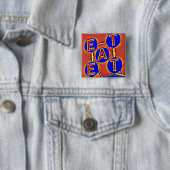 rode blauwe knop vierkante button 5,1 cm (In situ)