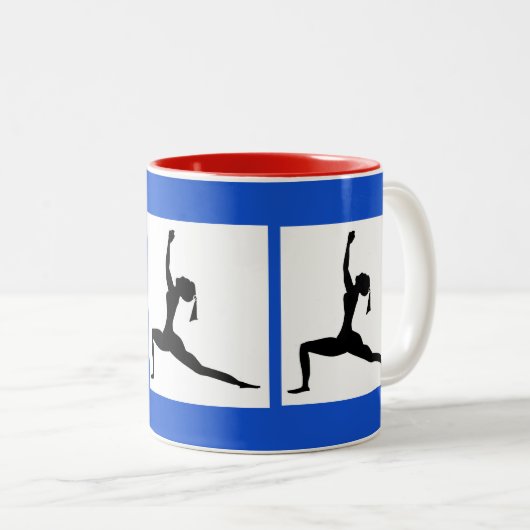 Rode blauwe koffie Cup Tweekleurige Koffiemok (Voorkant rechts)