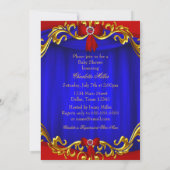 Rode Blauwe Koninklijke Jongen Prins Baby Shower Kaart (Achterkant)