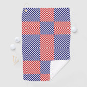 Rode blauwe kruisstrepen golfhanddoek (Insitu)