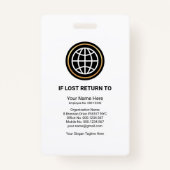 Rode Blauwe Lagen Sjabloon Foto-ID Badge (Achterkant)