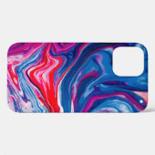 Rode blauwe marmertextuur Case-Mate iPhone case (Achterkant (horizontaal))