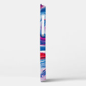 Rode blauwe marmertextuur Case-Mate iPhone case (Achterkant / Links)