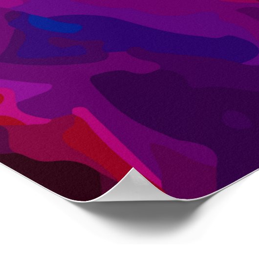 Rode blauwe marmertextuur poster (Hoek)