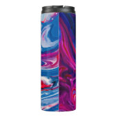 Rode blauwe marmertextuur thermosbeker (Achterkant)