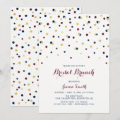 Rode & Blauwe Moderne Confetti Bruiloft Bruidsfees Kaart (Voorkant / Achterkant)