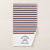 Rode & Blauwe Naamse Roeispanen Krab Gestreepte La Bad Handdoek (Handdoek)