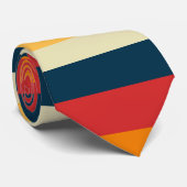 Rode, blauwe, oranje en gele strepen stropdas (Opgerold)