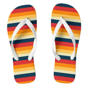 rode, blauwe, oranje en gele strepen teenslippers