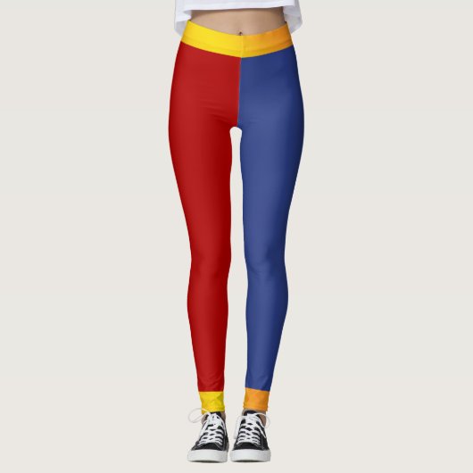 Rode Blauwe Oranje Leggings (Voorkant)