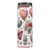RODE & BLAUWE PATCHWORK VALENTIJN HARTEN & LIEFDES THERMOSBEKER (Achterkant)