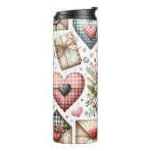 RODE & BLAUWE PATCHWORK VALENTIJNSHARTEN & LIEFDES THERMOSBEKER (Gedraaid links)
