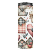 RODE & BLAUWE PATCHWORK VALENTIJNSHARTEN & LIEFDES THERMOSBEKER (Achterkant)