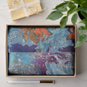 RODE BLAUWE POINSETTIAS, CHRISTMAS STARS IN SPARKL TISSUEPAPIER (Geschenk)